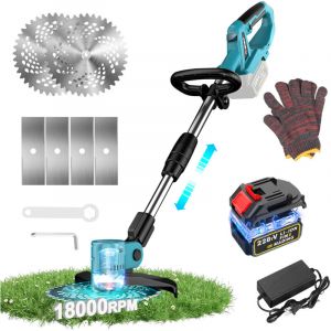 Coupe Bordures Sans Fil, SDLOGAL, Lame de scie de 9 pouces, 2 Types De Lames, Batterie 21V et Chargeur, Manche T&eacute;lescopique, T&ecirc;te de Coupe Rotative &agrave;