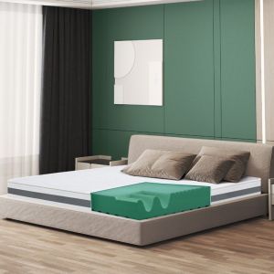 Matelas orthopédique 130 x 170 en mousse antibactérienne Hauteur 16 cm Revêtement 3D Air en fibre hypoallergénique et anti-acariens