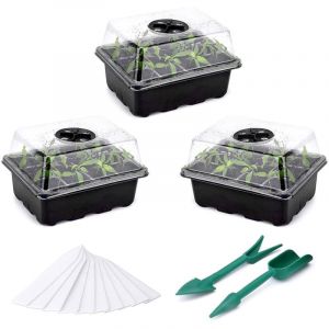 Mini Serre pour Semis，3 Pi&egrave;ces 36 Cellules Int&eacute;rieure Plateau Semis,Bacs &agrave; semis,avec Couvercle et Ventilation Durables Pot Semis,id&eacute;al pour la