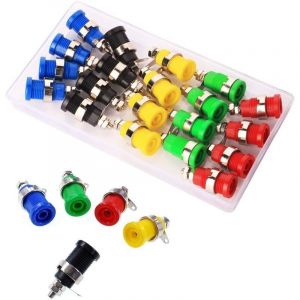Lot de 20 4mm Fiche Banane Douille, Fiche Banane Femelle, 4mm Douille de S&eacute;curit&eacute;, Haut-Parleur Reliure Femelle Post Socket Jack, 5 Colors