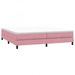 Vidaxl - Sommier &agrave; lattes de lit sans matelas rose 200x210 cm velours