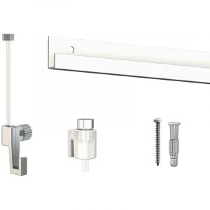 Arti Teq - Cimaise Box Artiteq Classic &eacute;co + fils perlon - Kit accrochage tableau 6 m&egrave;tres , Blanc