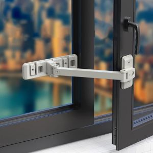 Verrou de fen&ecirc;tre auto-adh&eacute;sif, s&eacute;curit&eacute; enfant, porte coulissante pour b&eacute;b&eacute;, limiteur d'ouverture de fen&ecirc;tre, verrou de fen&ecirc;tre anti-chute haute