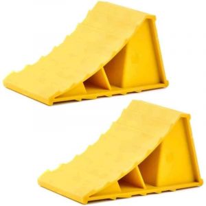 Cale de roue, 2 pi&egrave;ces, bloc antid&eacute;rapant, cales de roue, cale de roue de voiture, cale de roue de voiture, pour caravane, camping-car, voiture,