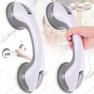 2 Pcs Poignée Ventouse, Poignee Securite Salle de Bain, Barre d'appui Douche Ventouse, Barre d'appui wc, Poignée Ventouse Salle de Bain, Pour