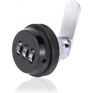 BEBUSINGOTO Serrure &agrave; combinaison 3 chiffres noir verrou &agrave; code m&eacute;canique en alliage de zinc boite &agrave; code serrure &agrave; num&eacute;ro de s&eacute;curit&eacute; pour bo&icirc;te aux