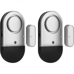 (Gris)Alarme Porte et Fen&ecirc;tre, 2PCS Alarme Porte et Fen&ecirc;tre sans Fil avec Sir&egrave;Ne Puissante De 130 DB D&eacute;tecteur de Porte et Fen&ecirc;tre sans Fil,Capteur