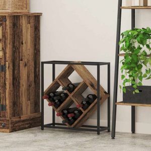 Vidaxl - Rack &agrave; vin en bois ancien 51x18x52,5 cm en bois d'ing&eacute;nierie