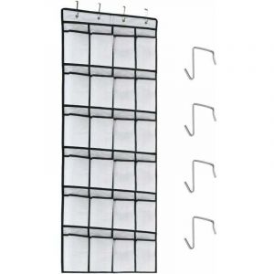 Range-Chaussures &agrave; Suspendre sur la Porte 24 Poches Sac de Rangement Chaussures &agrave; Suspendre Lavable Tissu Oxford de Haute Qualit&eacute; Organisateur