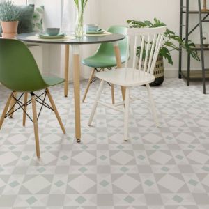 Carrelage gr&egrave;s c&eacute;rame effet carreau ciment PARIS OP&Eacute;RA 25x25cm 25x25 cm Blanc cass&eacute; - Mat - bo&icirc;te de 1.13 m2