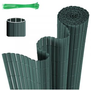 Canisse en pvc double face,90% d'occultation,Vert,H.120 cm x L.900 cm - Swanew