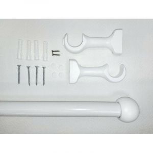 Tringle &agrave; Rideaux en Bois, &oslash; 28 mm, Kit Tringle &agrave; Rideaux Complet Avec Embouts et Supports, Longueur et Couleurs au Choix - Longueur 1.40 m - Embout