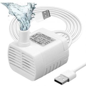 Mini Pompe &agrave; Eau Submersible, Pompe de Fontaine 3W Ultra-Silencieuse Am&eacute;lior&eacute;e, Pompe Fontaine &agrave; Eau Chat usb 200L/H pour Aquarium, Statuaire et