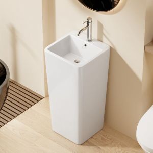 DILECI - Lavabo Totem Blanc Carr&eacute; H83
