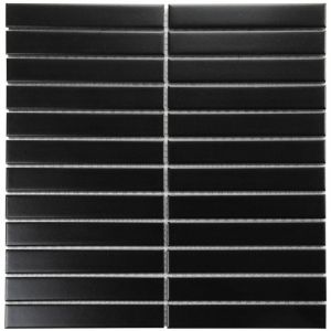 Mosa&iuml;que de gr&egrave;s c&eacute;rame WAND - Mosa&Iuml;que rectangle 14,5x2 cm Noir - bo&icirc;te de 0.89 m2 - Mosa&Iuml;que rectangle 14,5x2 cm Noir - bo&icirc;te de 0.89 m2