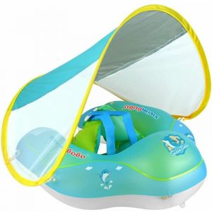 Bou&eacute;e B&eacute;b&eacute;, Flotteur De Natation Gonflable pour B&eacute;b&eacute;, B&eacute;b&eacute; Si&egrave;ge De Piscine avec Auvent, Anneau De Natation Gonflable pour Enfants, Bouee Bebe