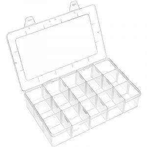 Boite Rangement Plastique Boite a Bijoux Casier Rangement Boite de Rangement Plastique Ajustable &agrave; Usages Multiples Petite Boite Plastique (15