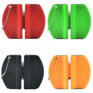 4 pièces aiguiseur de Couteau Mini Tige en céramique Couteau aiguiseur de Pierre à aiguiser Portable Type Camping Poche affûtage Couteaux Pierre