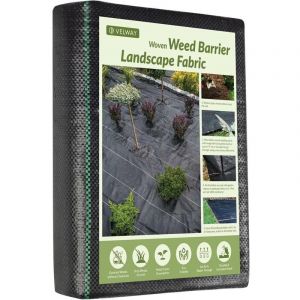 Toile de Paillage 1,2x15M 4x50FT - Geotextile de Paillage Contre Les Mauvais Herbes en 100g/m&sup2; Fibres de Polypropyl&egrave;ne Tiss&eacute;es Perm&eacute;able &agrave; l'eau,