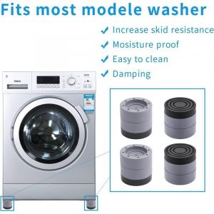 4 Pi&egrave;ces Anti Vibration Machine a Laver, Patin anti Vibration Lave Linge pour la R&eacute;duction du Bruit, Tapis Anti Vibration Machine a Laver pour