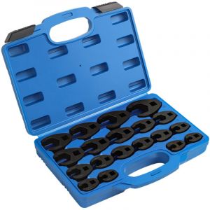19 PCS Crowfoot Ensemble de Cl&eacute;s, 1/2" 3/8" Entra&icirc;nement ext&eacute;rieur carr&eacute; Cl&eacute;, Drive M&eacute;trique Coffret de Douilles &agrave; Tuyauter 8-32mm, cl&eacute; &agrave; &eacute;crou