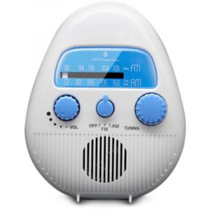Radio FM sans fil &eacute;tanche pour salle de bain, radio AM/FM portable pour la douche, haut-parleur int&eacute;gr&eacute;, radio num&eacute;rique &agrave; piles
