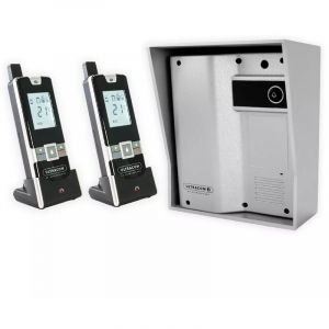 Interphone sans-fil aliment&eacute; sur portail 600m longue distance - UltraCOM2 argent&eacute; 600-SOLO visi&egrave;re argent&eacute;e + 2 combin&eacute;s