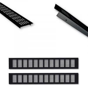 Grille d'a&eacute;ration en aluminium - 50 x 8 cm - Noir - Grille d'a&eacute;ration de porte par paire de 500 mm - Ventilation id&eacute;ale pour cuisine, salle de bain,
