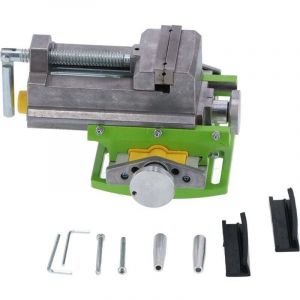 &Eacute;tau de perceuse &agrave; colonne coulissante transversale, structure en alliage d'aluminium &Eacute;tau de banc crois&eacute; de 3 pouces pour le traitement des m&eacute;taux