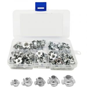 Sollbry - Ecrou en t 4 Griffes, Écrous en t à 4 Dents, Écrou à Griffe, ÉCrous En t à Quatre Dents, Écrou en t Inserts, 4 Dents t Écrou, Kit D'écrous