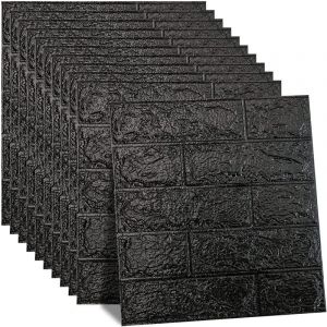 Ersandy - 10 Pi&egrave;ces Papier Peint Brique 3D, Adhesif Imitation Brique Blanc Stickers Muraux, &Eacute;tanche pour D&eacute;coration, Bricolage panneau mural