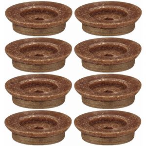 Cyclingcolors - 8x Patin glisseur en mélange de fibres de cuir rond à enfoncer Protection Sol Parquet Carrelage Lino Pied Meuble Chaise Table Bio,