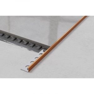 Ilcom - Profil d'angle j rectifié en acier inoxydable pour carrelage 1cm x 270cm - Cuivre satiné