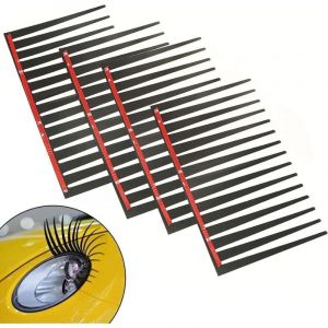 Cils De Voiture, 4 pcs Autocollants De Phares De Voiture Noir Voiture Cils Car-Styling Autocollant D&eacute;coratif