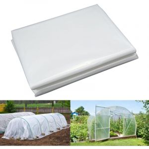 3m x 6m Bache pour Serre ,Bache Plastique Transparente, Bache Serre Tunnel, Film Poly&eacute;thyl&egrave;ne de Extra-&eacute;pais Clair Jardin Grandir Couverture De