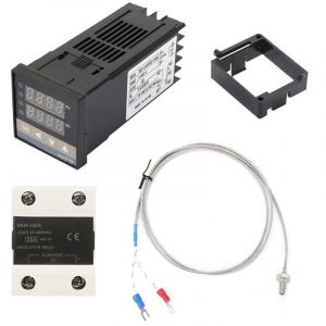 R&eacute;gulateur de temp&eacute;rature num&eacute;rique REX-C100, AC110V-240V 0 ℃ 400 ℃ Alarme PID Kits Digital Smart Thermostat Relais Sortie,REX-C100FK02-VDN