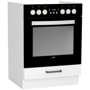 Meuble bas de cuisine pour four avec 1 tiroir coloris blanc- longueur 60 x profondeur 51 x hauteur 82 cm