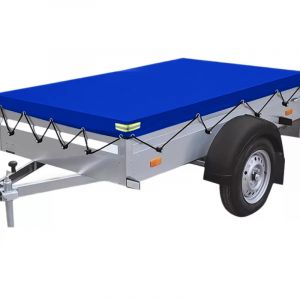 Bache Remorque 208 X 114 X 9cm, 600D PVC Renforc&eacute; B&acirc;che pour Remorque, B&acirc;che Protection Plate avec Corde de B&acirc;che et Bandes R&eacute;fl&eacute;chissantes Adapt&eacute;e