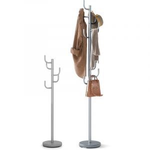 COSTWAY Porte Manteau sur Pied 175 CM, Porte Manteau Perroquet en M&eacute;tal, 8 Crochets, Base Lest&eacute;e, 2 Hauteurs, Crochet Incurv&eacute;es, Style Cactus, pour