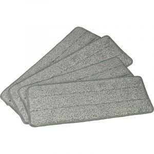 Vhbw - 4x Serpillères compatible avec Clean Maxx 09996 balai nettoyant - polyester, gris / blanc