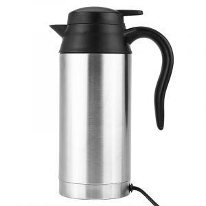 Bouilloire &eacute;lectrique en acier inoxydable Bouilloire Avec allume cigare de voiture 12 V, 750 ml bouilloire, 120 W Chauffage Tasse, Chaudron avec