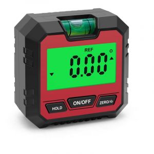 Jeffergarden Inclinometre,Cube d'angle de recherche de 90 &deg; Rapporteur d'angle num&eacute;rique LCD &eacute;tanche Inclinom&egrave;tre Bo&icirc;te biseaut&eacute;e pour scie &agrave; onglet,