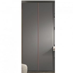 Inside75 - Armoire 2 portes longues 104,1 x 57,5 m&eacute;lamin&eacute; ardoise poign&eacute;e New Perfil hauteur 240 cm