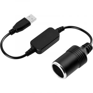 5V usb a m&acirc;le &agrave; 12V allume-cigare de voiture prise femelle convertisseur,pour allume-cigares de voiture enregistreur de dvr Dash cam&eacute;ra 35 cm