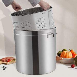 Senderpick - 100L Marmite universelle Marmite à soupe avec couvercle Acier inoxydable 49,5P x 49,5B x 50H