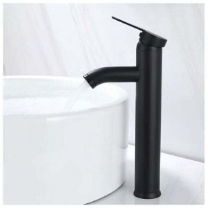 UlisemMitigeur de Lavabo, Design &agrave; Bec Haut, Robinet Monotrou, pour Vasque &agrave; Poser sur Table pour Salle de Bain en Cuivre Chrom&eacute; avec Mousseur