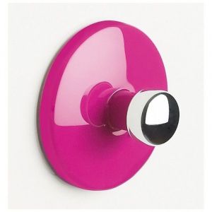 Crochet mural pour serviette BOWL Rose & Argent Spirella