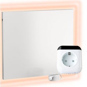 Viesta - Chauffage mural infrarouge avec thermostat [télécommande + contrôle wifi] – Radiateur mural à infrarouge – Panneau infrarouge en cristal de