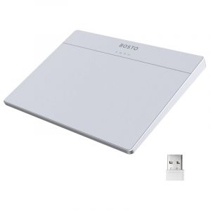 Pavé tactile filaire et sans fil BOSTO T02 2,4 GHz, Bluetooth et USB, surface en verre trempé ultra fine, pavé tactile portable, navigation