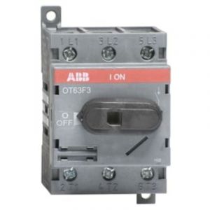 ABB - Interrupteur-sectionneur OT63F3, 63 a, 3 pôles, sans axe ni poignée